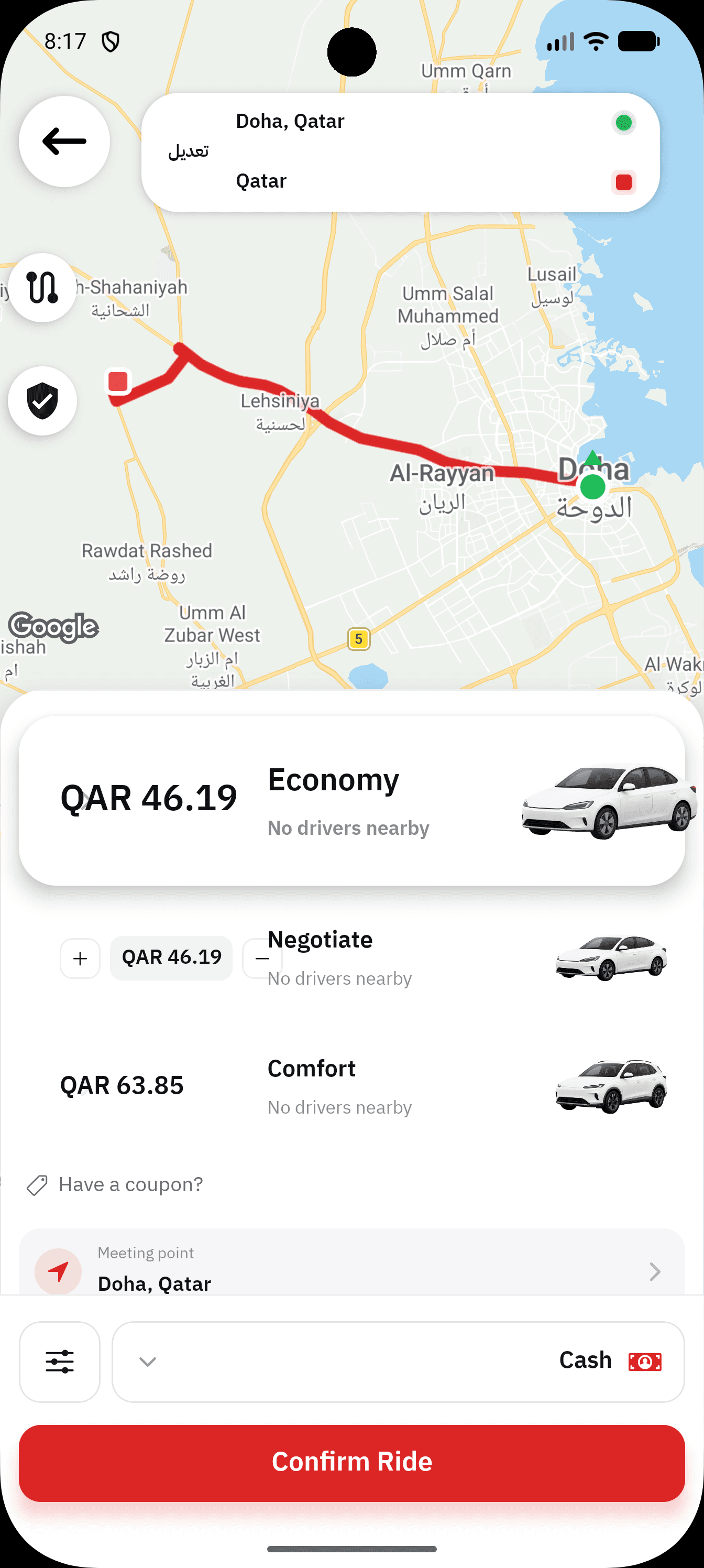 Rider Waslni interface