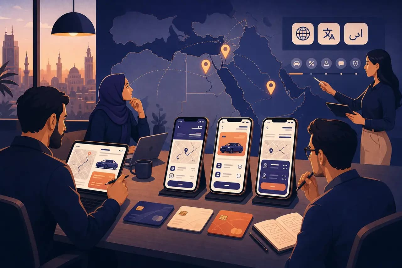Regional product team configuring Arabic-first ride-hailing apps, local payments, and MENA city coverage